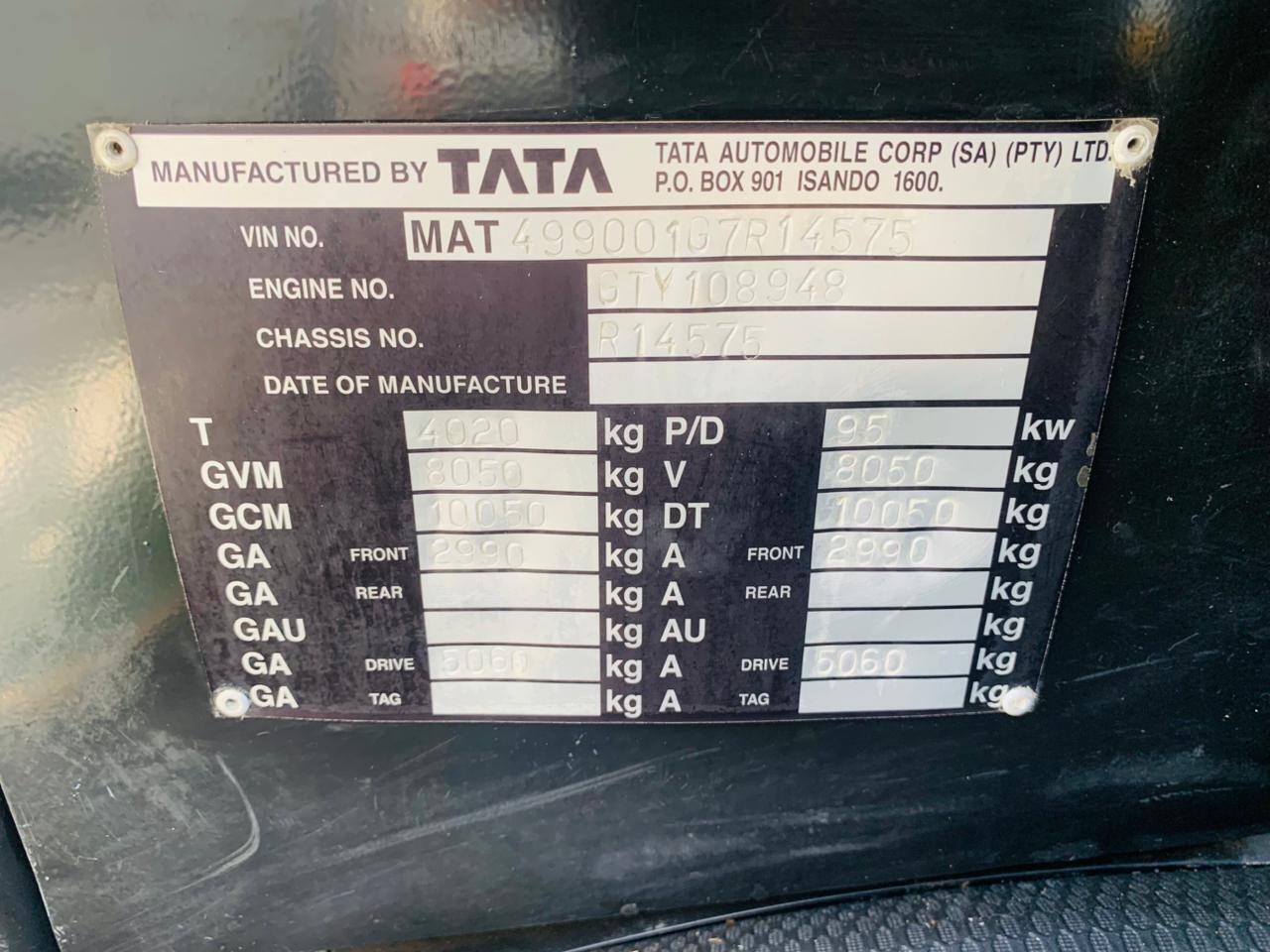 TATA 809 3 CUBE TIPPER